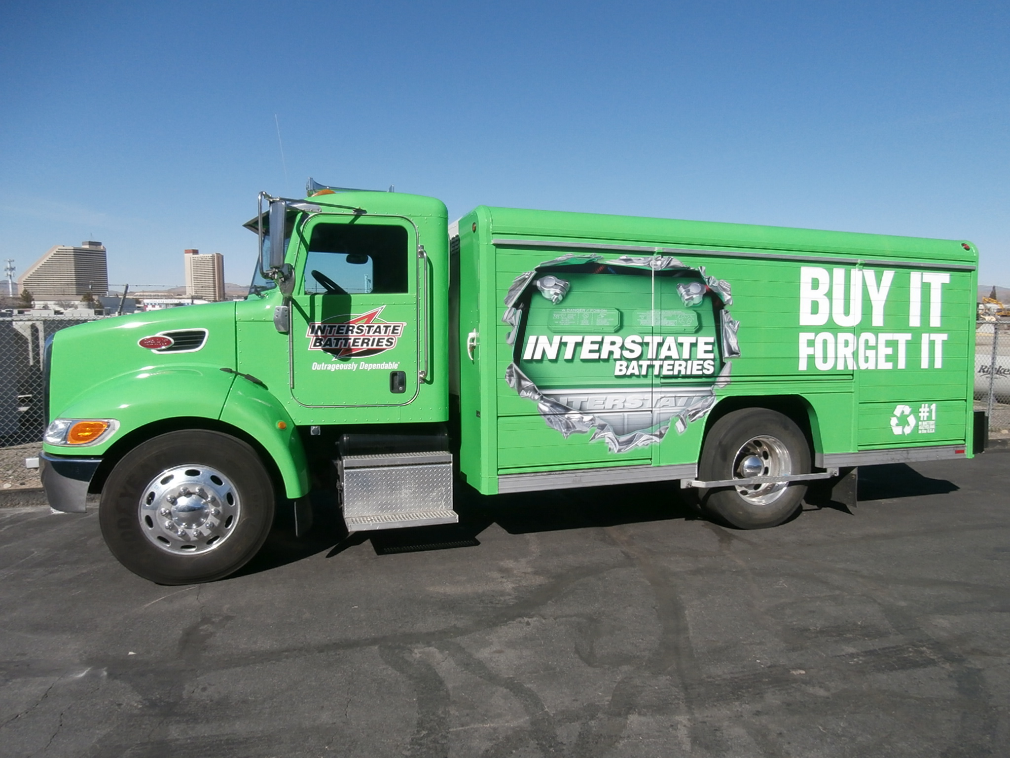 Interstate Batteries green truck