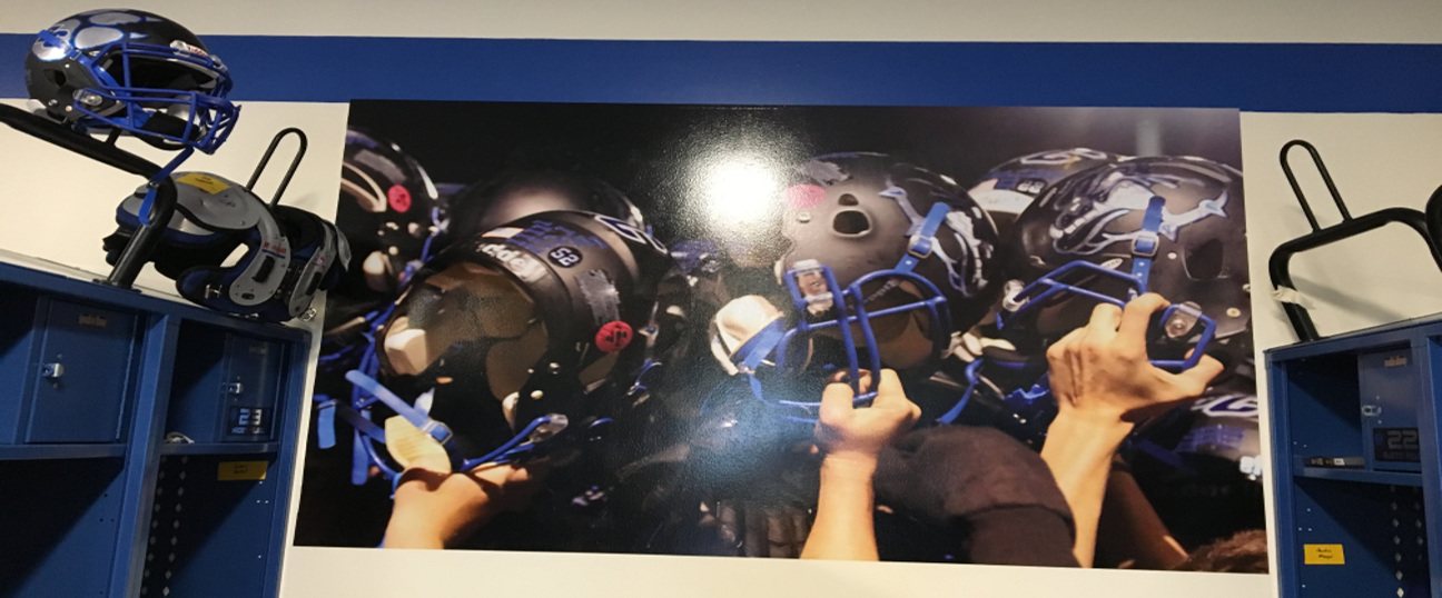 Football locker room wall graphics