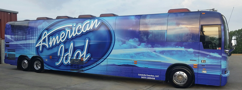 American Idol bus with full vehicle graphics