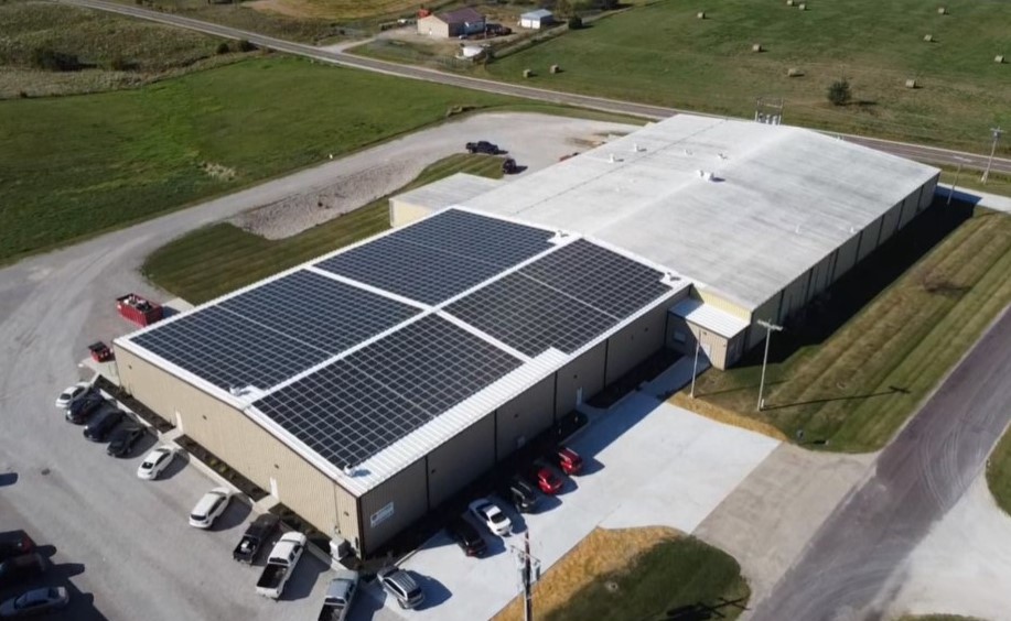Vernon Graphic Solutions facility with solar panels