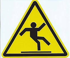 Slip and fall hazard warning decal