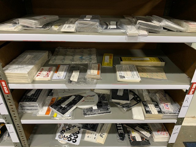 Organized stocks of graphics and decals