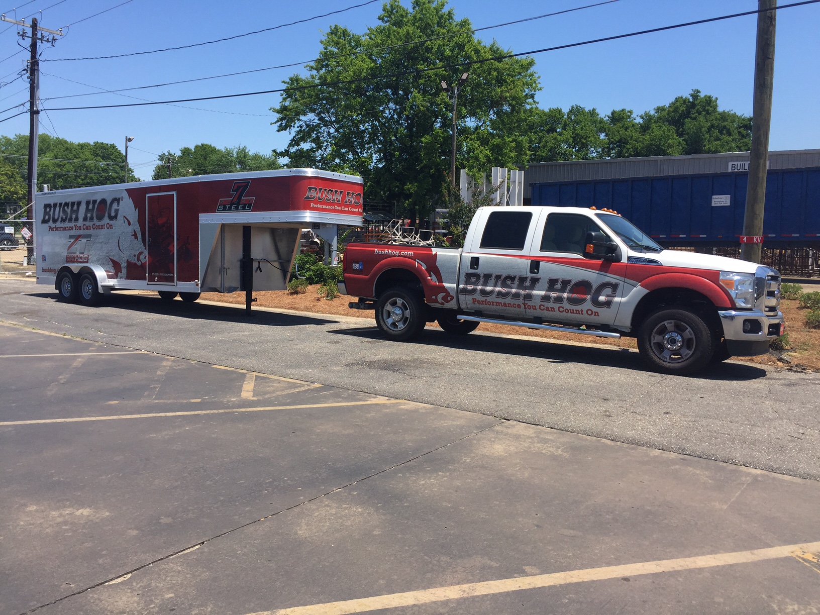 Bush Hog truck and trailer