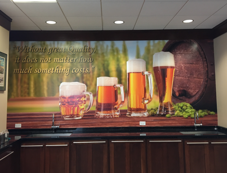 Branded Budweiser wall graphics