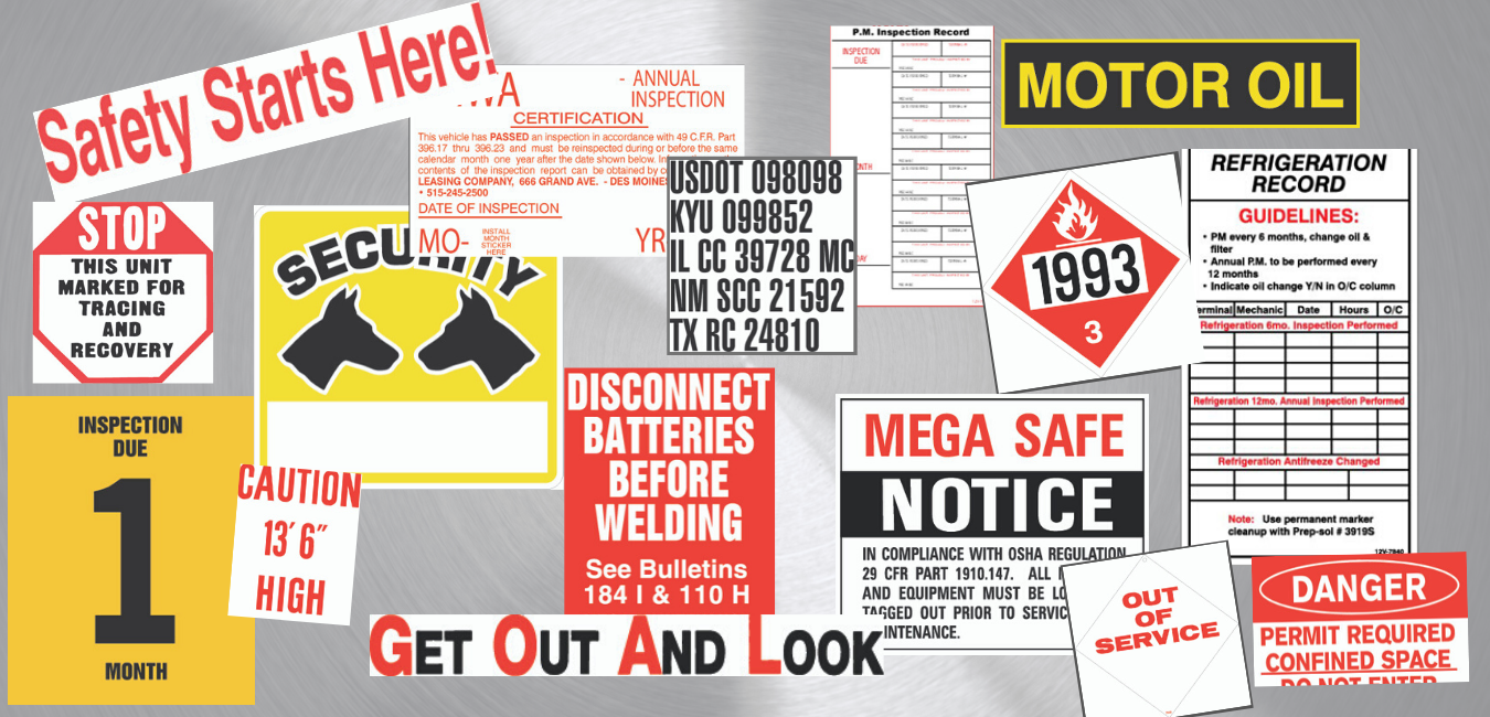 Safety and warning decal examples