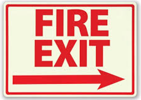 Fire exit safety sign