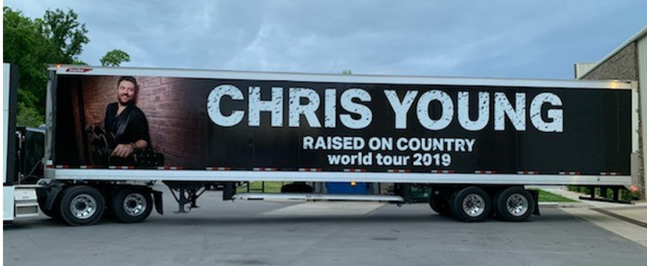 Chris Young Raised on Country tour trailer with full vehicle graphics